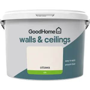 GoodHome Walls & ceilings Ottawa Silk Emulsion paint, 2.5L