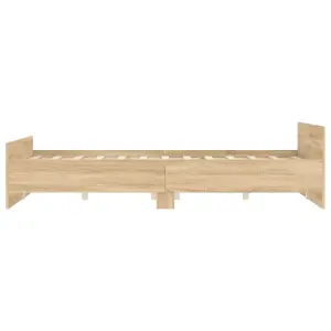 Berkfield Bed Frame with Headboard and Footboard Sonoma Oak 120x200 cm