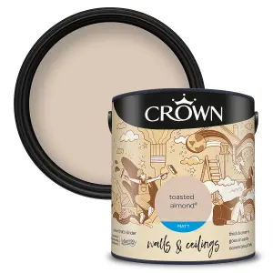 Crown Walls & Ceilings Matt Emulsion Paint Toasted Almond - 2.5L