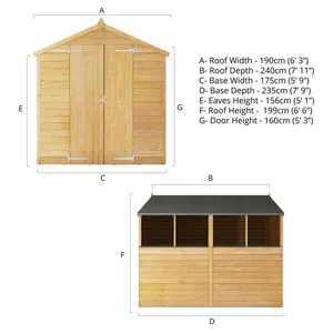 Mercia 8 x 6ft Overlap Apex Shed (Double Door) Yes