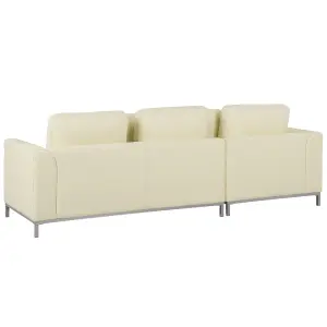 Right-Hand Corner Sofa OSLO Beige Leather Right Hand