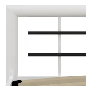 Berkfield Bed Frame White and Black Metal 100x200 cm