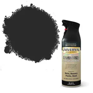 Rust-Oleum Universal Black Hammered effect Multi-surface Protector Spray paint, 400ml