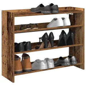 Berkfield Shoe Rack Old Wood 80x25x61.5 cm Engineered Wood