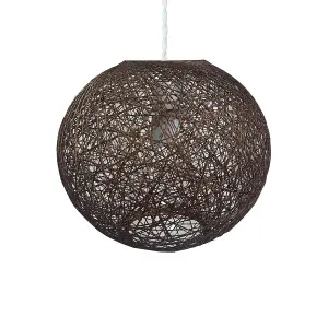 First Choice Lighting Set of 2 Abaca Brown 10" Globe Ceiling Light Shades