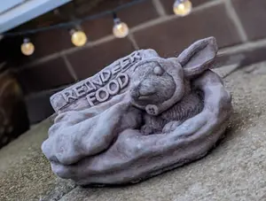 Stone Cast Christmas 'Reindeer Food' Pot/Bowl Garden Ornament