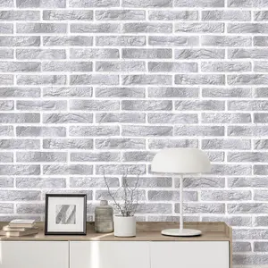 Erismann Duplex Brick Wallpaper White (430310-BUR)