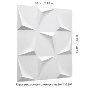 Beau Design 12 Boards 50x50cm 3D Wall Panel