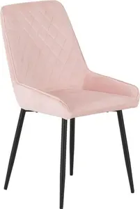 Avery LUXE Baby Pink Velvet Dining Chair x2 Velvet Fabric Priced per Pair