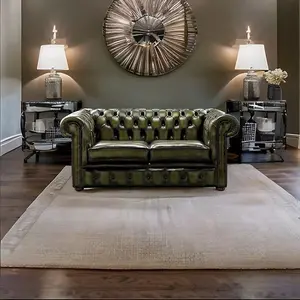 Chesterfield 2 Seater Antique Olive Leather Sofa Settee Bespoke In Classic Style