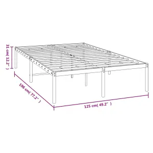 Berkfield Metal Bed Frame White 120x190 cm 4FT Small Double