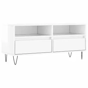 Berkfield TV Cabinet High Gloss White 100x34.5x44.5 cm Engineered Wood