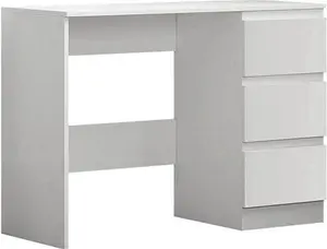 Warren 3 Drawer Dressing Table Study Desk - Modern No-Handle Design Hashtag Home Colour: White