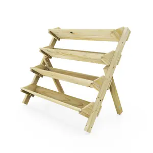 OutdoorGardens Wooden 4-Tiered Herb Planter