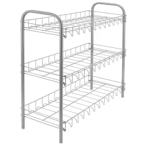 Metaltex 3-Tier Shoe Rack Shoe 3 Silver Grey