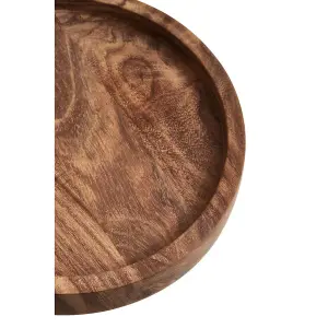 Interiors by Premier Kora Dark Wood Round Tray 20cm