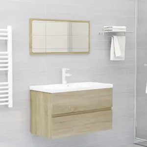 Berkfield Sink Cabinet Sonoma Oak 80x38.5x45 cm Engineered Wood