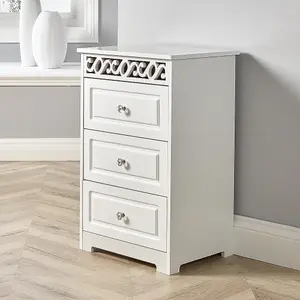 Home Source Whitehaven 3 Drawer Chest Storage Unit White