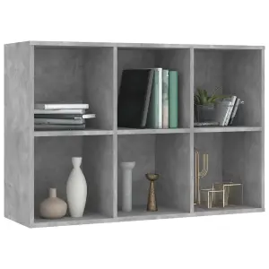 Berkfield Book Cabinet/Sideboard Concrete Grey 66x30x97.8 cm Engineered Wood