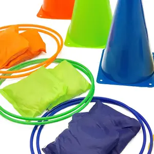 Sports Day Kit - Includes Cones, Bean Bags and Throwing Rings Equipment - for Kids and Adults