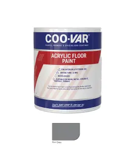 CooVar Acrylic Floor Paint - Flint Grey - 1 Litre