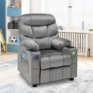 Costway Kids Recliner Chair Velvet Fabric Adjustable Sofa Chair Gaming Lounge Chair