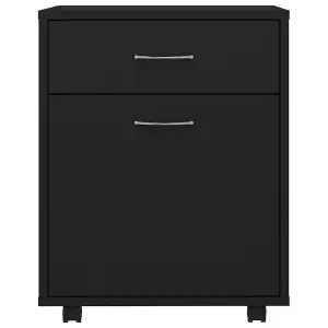 Berkfield Rolling Cabinet Black 45x38x54 cm Engineered Wood