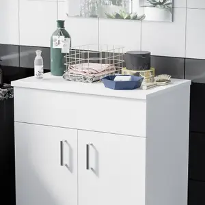 Nes Home 605mm Gloss White MDF Bathroom Worktop For Vanity Cabinet