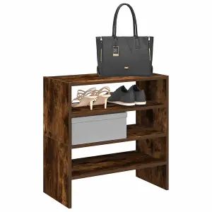 Berkfield Shoe Racks 2 pcs Stackable Smoked Oak 60x30x30.5 cm