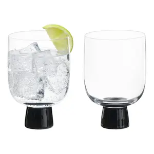 Oslo DOF Tumblers (Set of 2) Clear/Black