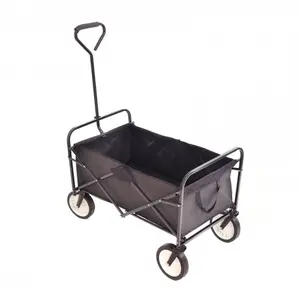 Oypla Black Heavy Duty Foldable Garden Festival Trolley Folding Cart Wagon Truck Wheelbarrow