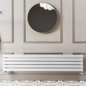 Porter White Double Horizontal Flat Panel Radiator - 1800x340mm