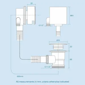 Nes Home Olive Square 3 Way Concealed Thermostatic Shower Mixer Set ,Shower Head, Handset, Bath Filler & Waste