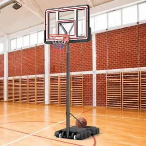 COSTWAY Portable Basketball Hoop 7.4-10 FT Adjustable Basketball Goal System