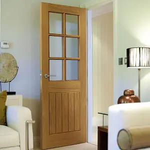 Thames Oak 6 Light Internal Door - Finished