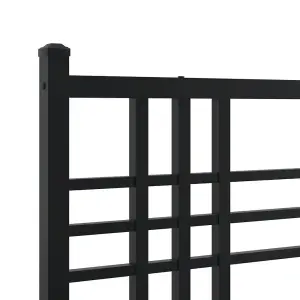 Berkfield Metal Bed Frame without Mattress with Headboard Black 200x200cm