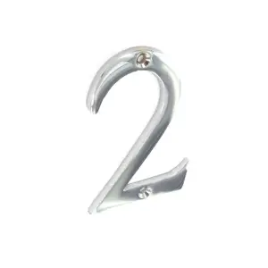 Securit 2 Chrome Door Number Silver (75mm)