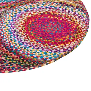 Round Cotton Area Rug 140 cm Multicolour LADIK