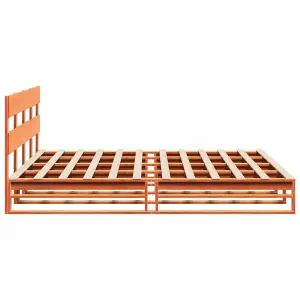 Berkfield Bed Frame without Mattress Wax Brown 200x200 cm Solid Wood Pine