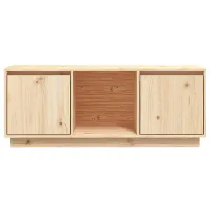 Berkfield TV Cabinet 110.5x35x44 cm Solid Wood Pine