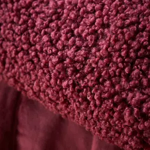 Catherine Lansfield So Soft Velvet Boucle 130x170 cm Blanket Throw Damson