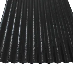 Pack of 3 - High Impact CorruPlast Opaque Black PVC Corrugated Roofing Sheets - 3050mm (10ft) - UV Protected