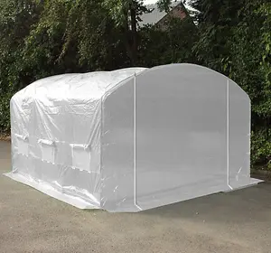 4m x 3.5m + Ground Anchor Kit (13' x 11.5' approx) Pro Max White Poly Tunnel