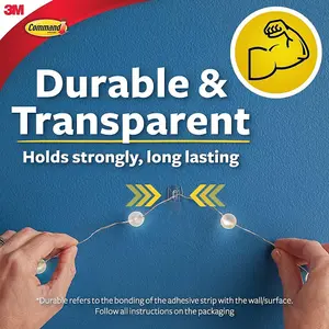 Command Outdoor Mini Hooks, 6 Mini Hooks and 8 Small Adhesive Strips, Transparent - Damage Free Hanging