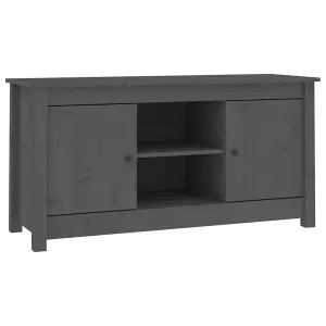 Berkfield TV Cabinet Grey 103x36.5x52 cm Solid Wood Pine