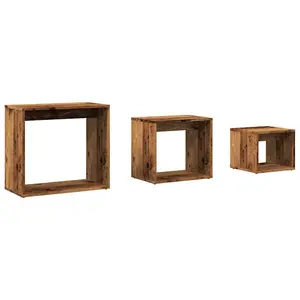 Side Tables 3 pcs Engineered Wood (Set of 3) Artisan Oak / Old Wood