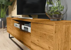 Rift Loft TV Unit 200cm Industrial Dark Oak - Creative Furniture