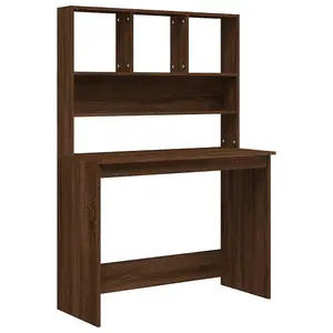 Berkfield Desk with Shelves Brown Oak 102x45x148 cm Engineered Wood