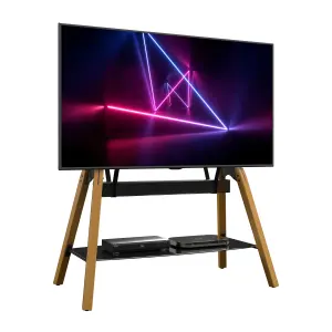 AVF Hoxton Quad Freestanding TV Stand, for TVs up to 86" - Light Wood