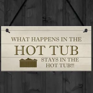 Shabby Chic Hot Tub Sign Funny Hot Tub Accessories Summerhouse Garden Plaque